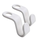 Cumpara ieftin Cuier pentru haine, accesoriu umeras, plastic, 5 x 2 cm, alb, Set 2 Buc.