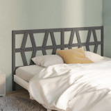 Tăblie de pat, gri, 186x4x100 cm, lemn masiv de pin, vidaXL