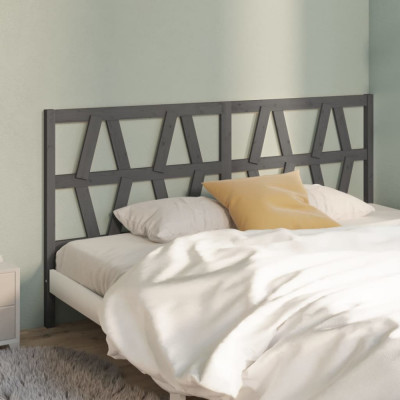 Tăblie de pat, gri, 186x4x100 cm, lemn masiv de pin foto