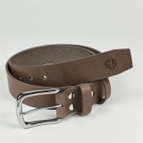 Curea piele naturala 40 mm, Leda, gri, catarama solida