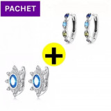 Pachet promo cercei din argint colorful stone + cercei blue stone