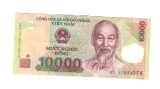 Bancnota Vietnam 10000 dong 2017, polymer, stare buna, cu pliuri