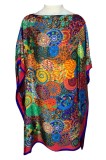 Rochie tip poncho T dama, Dacali, bleumarin/grena, one size, Albastru