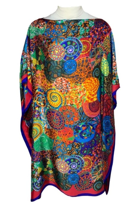 Rochie tip poncho T dama, Dacali, bleumarin/grena, one size