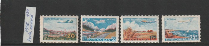 ROMANIA 1956 LP 424 POSTA AERIANA VEDERI SERIE MNH NESTAMPILATA