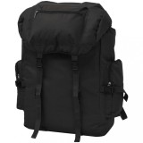 vidaXL Rucsac &icirc;n stil militar 65L, Negru