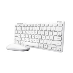 TASTATURI Trust LYRA Wireless and rechargeable Keyboard &amp; Mouse WHITE US &quot;25073&quot; (timbru verde 0.8 lei)