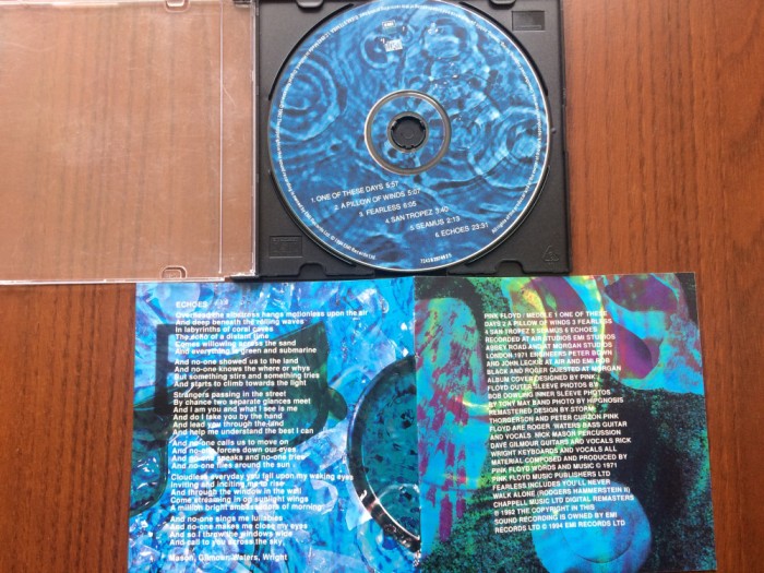 pink floyd meddle remastered cd disc muzica prog rock 1994 EMI fara coperti NM