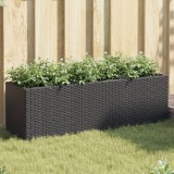 vidaXL Jardiniere grădină 3 ghivece 2 buc. negru 105x30x32cm poliratan 3210522