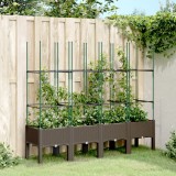 vidaXL Jardinieră de grădină cu spalier, maro, 160x40x142,5 cm, PP 367965