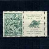 Cehoslovacia 1938 - Batalia de la Vouziers, cu vinieta, neuzata
