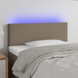 VidaXL Tăblie de pat cu LED, gri taupe, 100x5x78/88 cm, textil