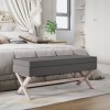 Taburet de depozitare, gri &icirc;nchis, 110x45x49 cm material textil