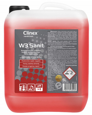 Clinex W3 Sanit, 5 Litri, Detergent Lichid, Concentrat, Pt. Curatarea Obiectelor Sanitare, Toaletelo foto