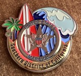 QW20 18 - Medalie / coin tematica justitie - Seriful din Districtul California de Sud - SUA