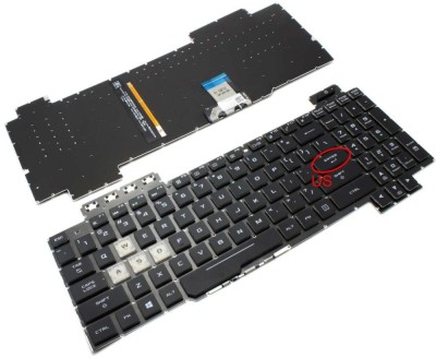 Tastatura Asus Alba Neagra cu Iluminare 90NR00S1-R31RU0 layout US fara rama enter mic, Neagra cu Iluminare foto