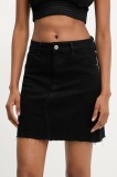 Answear Lab fustă din denim culoarea negru, mini, drept