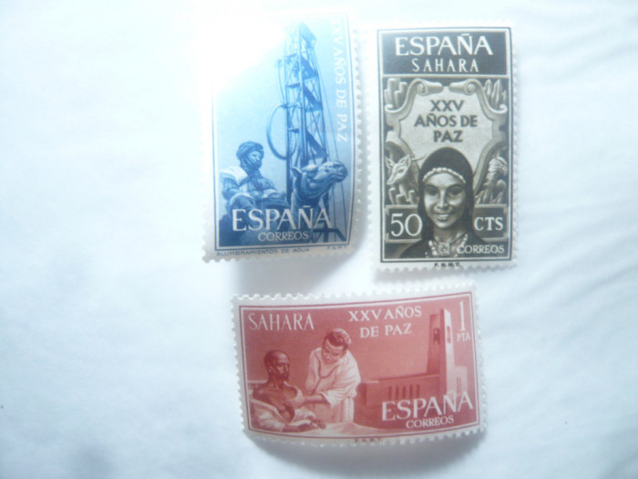 Serie Sahara Spaniola 1965 - 25 Ani Pace , 3 valori