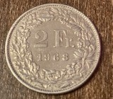 C50 - Moneda foarte veche - Elvetia - 2 franci - 1968