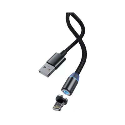 Cablu magnetic 2.1A LED 1m Devia Gracious iPhone Negru foto