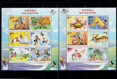 Gambia 1998 &amp;quot;Disney- in Vest/Mickey&amp;amp;Minnie70 ani&amp;quot;,serie 12v bloc, Mi.2537/48,MNH foto