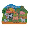Puzzle Lemn Educativ Animale, 9 Piese, Multicolor, 17.8x23.8 cm, Oem