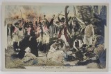 &#039; L &#039;INVASION DES ALLIES &#039; , SCENA DE FILM DIN RAZBOAIELE NAPOLONIENE , CARTE POSTALA COLORIZATA , INCEPUT DE SEC. XX