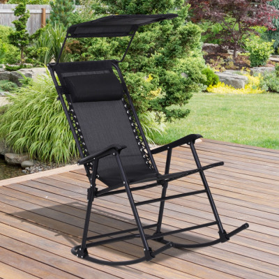 Outsunny, scaun de tip balansoar, 105x64x125cm, negru foto