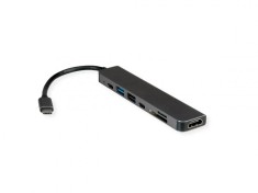 Docking station USB type C la HDMI 4K60Hz/2xUSB-A/USB type C/slot SD/TF + PD, Value 12.99.1136
