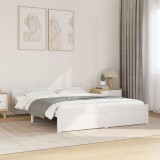 VidaXL Cadru de pat, alb, 140x200 cm, lemn masiv