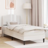 vidaXL Cadru de pat cu headboard Alb 100 x 200 cm Piele artificială 3415144