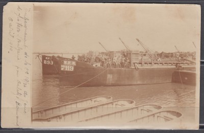 GALATI PORTUL 1919 MILITARA CELLOFIX POSTKARTE D.R.P.176323 foto