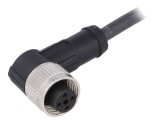 Cablu de conectare M12 4 pini 2m unghi PUR 250VAC 4A