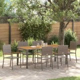 VidaXL Set de masă pentru grădină 7 pcs Gri 190 x 90 x 75 cm poliratan