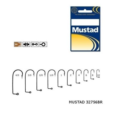 Carlige Mustad M32756 Bronz pentru Jig/Twister, Nr.3 100buc/plic foto