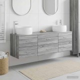 Cumpara ieftin Set dulap baie 3 buc. Sonoma gri 161,5 x 44,5 x 80 cm
