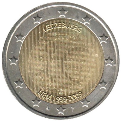LUXEMBURG 2 euro comemorativa 2009 EMU (10 ani Uniune) - UNC foto