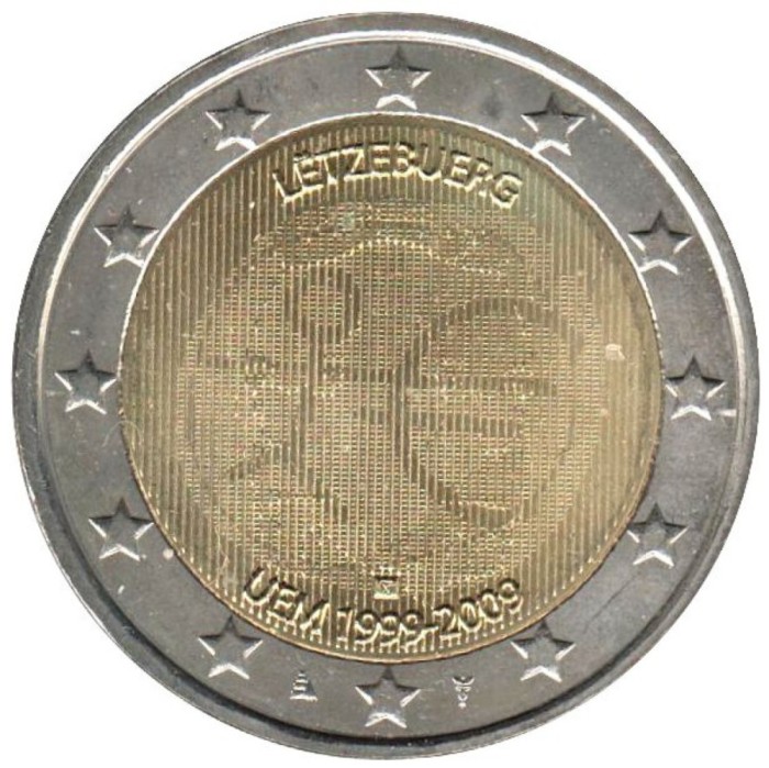 LUXEMBURG 2 euro comemorativa 2009 EMU (10 ani Uniune) - UNC