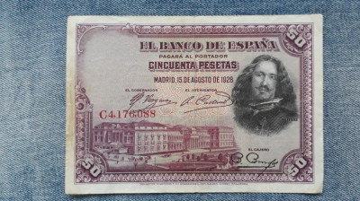 50 Pesetas 1928 Spania foto