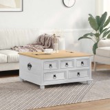 vidaXL storage box cu sertar Alb 90 x 78 x 45 cm Lemn de pin masiv 42024938