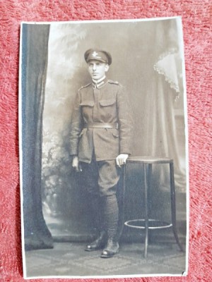 Fotografie tip carte postala, subofiter perioada interbelica foto