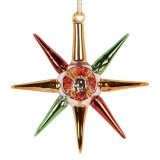 Cumpara ieftin Ornament brad Craciun Steluta sticla multicolora 11x3x11 cm