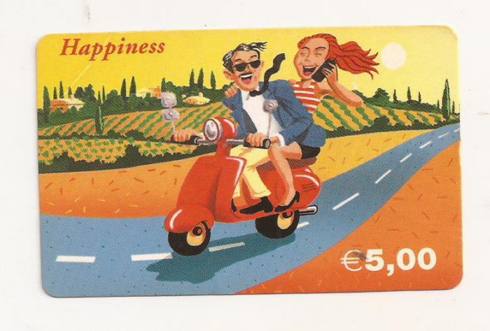 CT2 -Cartela Telefonica -Italia - Prepaid Calling Card Company - Happiness 5 Eur