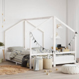 Cadru de pat pentru copii, alb, 2x(80x200)cm, lemn masiv de pin GartenMobel Dekor, vidaXL