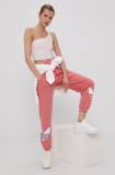 Cumpara ieftin Adidas Originals Pantaloni femei, culoarea roz, cu imprimeu