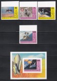 Coasta de Fildes 1981 - Cucerirea spațiului, Serie NDT + Colita DE LUX ND + 4 Colite DE LUX NDT(Colița cu val. 75F are o mică PATĂ - vezi poze !), MNH