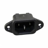 Conector alimentare PC AC C14 (E) tata 10A-250VAC montare pe panou lipire ADAM TECH IEC-A-3