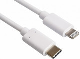 Cablu de date si incarcare USB-C la iPhone Lightning MFI T-T 0.5m Alb, kipod52, Oem