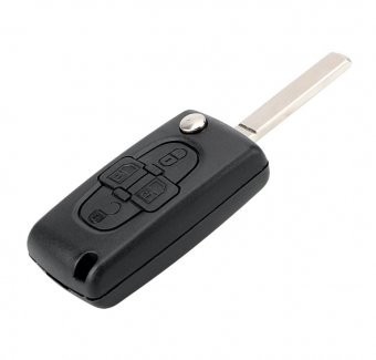 Carcasa cheie Topautochei&amp;reg; pentru Peugeot 1007 Citroen C8 4 butoane/lamela VA 2 suport baterie pe spatele carcasei foto