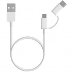 Cablu De Date Xiaomi Mi 2-in-1 USB Cable Micro USB Type C 30cm foto